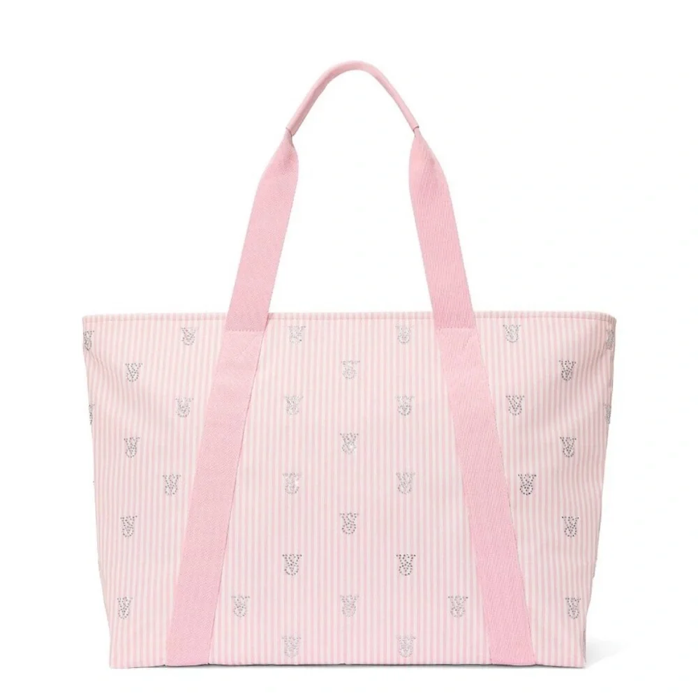 Victoria’s Secret Candy Cane Sherpa Plush Blanket & Tote Set